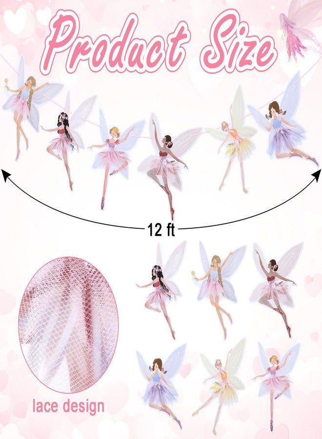 Fullhawl 2 Pcs Fairy Party Banner Angel Fairy Birthday Decorations Hanging Fairy Garland for Fairy Tale Theme Birthday Baby Shower Wedding Supplies - Image 2